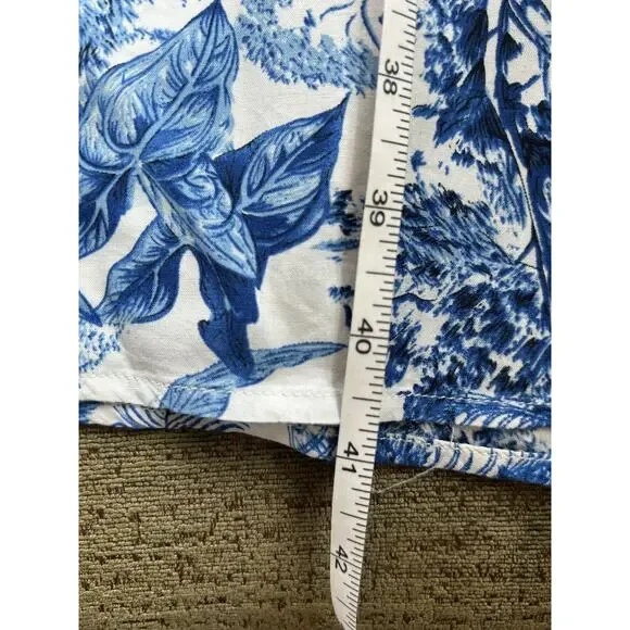 Baltic Born Byron Blue White Tropical Resort Wear Wide Leg Tie Front Jumpsuit XL - Picture 14 of 14